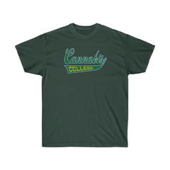 CANNABIS COLLEGE SWOOSH TEE UNISEX T-SHIRT