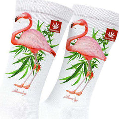 PINK FLAMINGO MARIJUANA SOCKS
