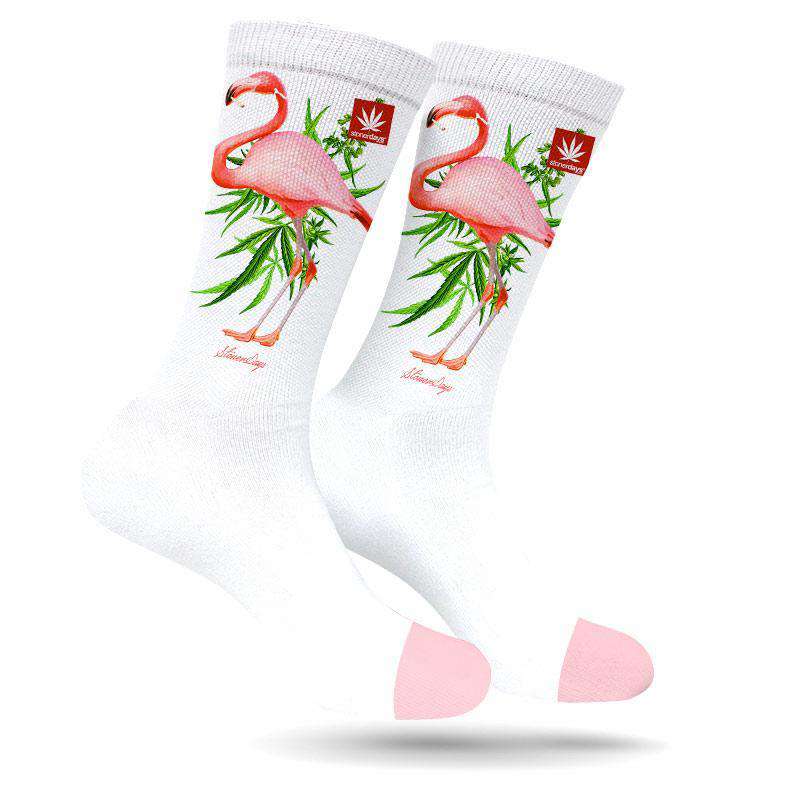 PINK FLAMINGO MARIJUANA SOCKS