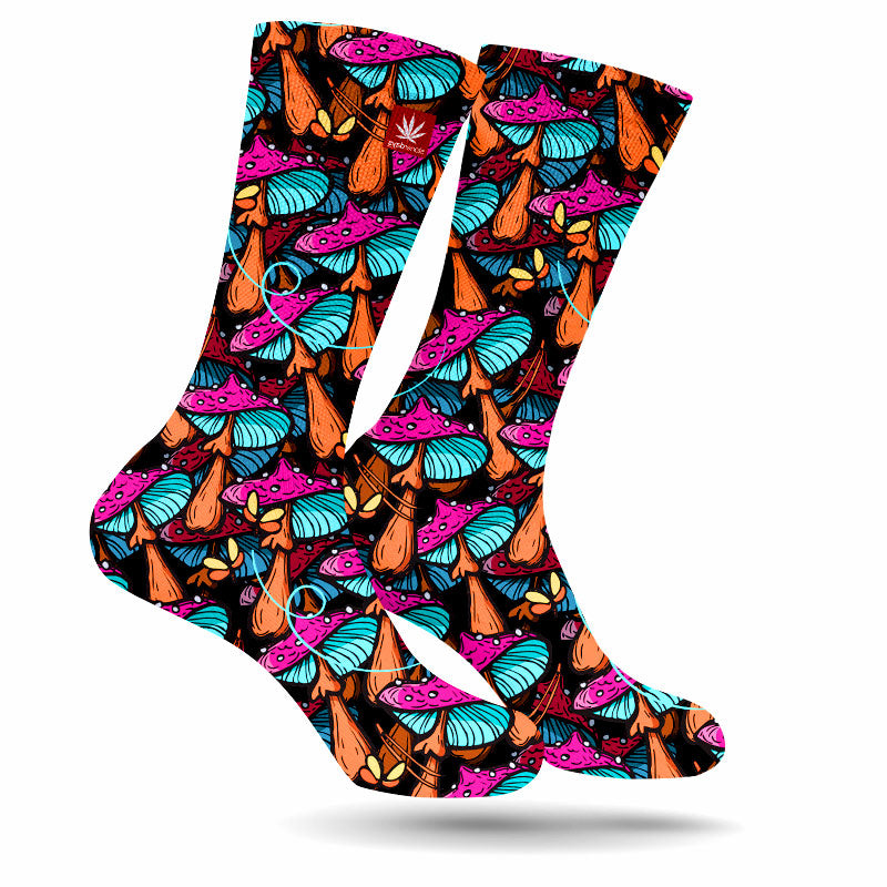 Pink Magic Caps WEED SOCKS (UV REACTIVE)