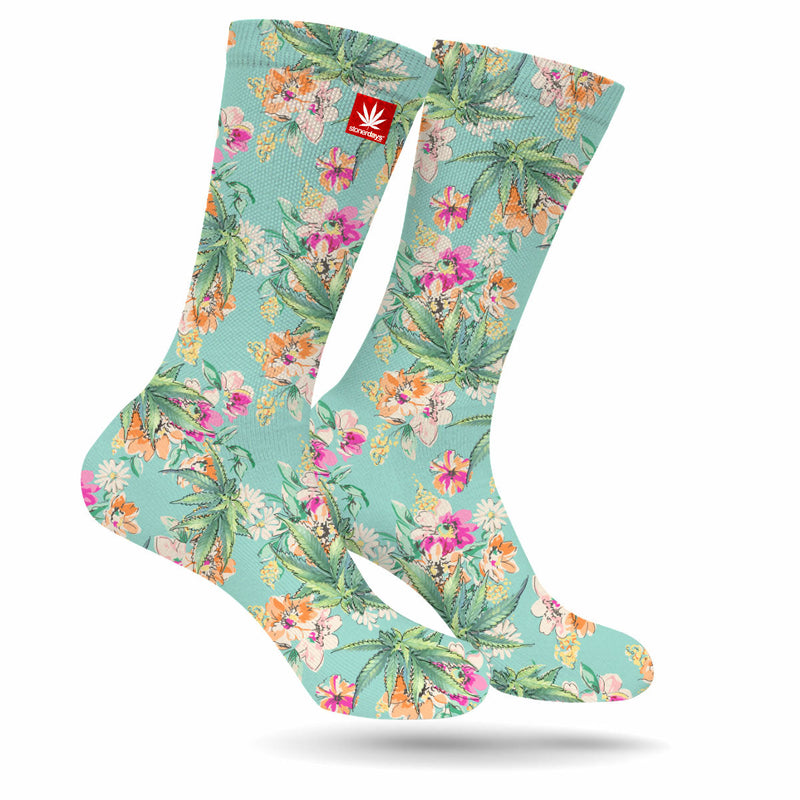 Watercolor Kush Weed Socks