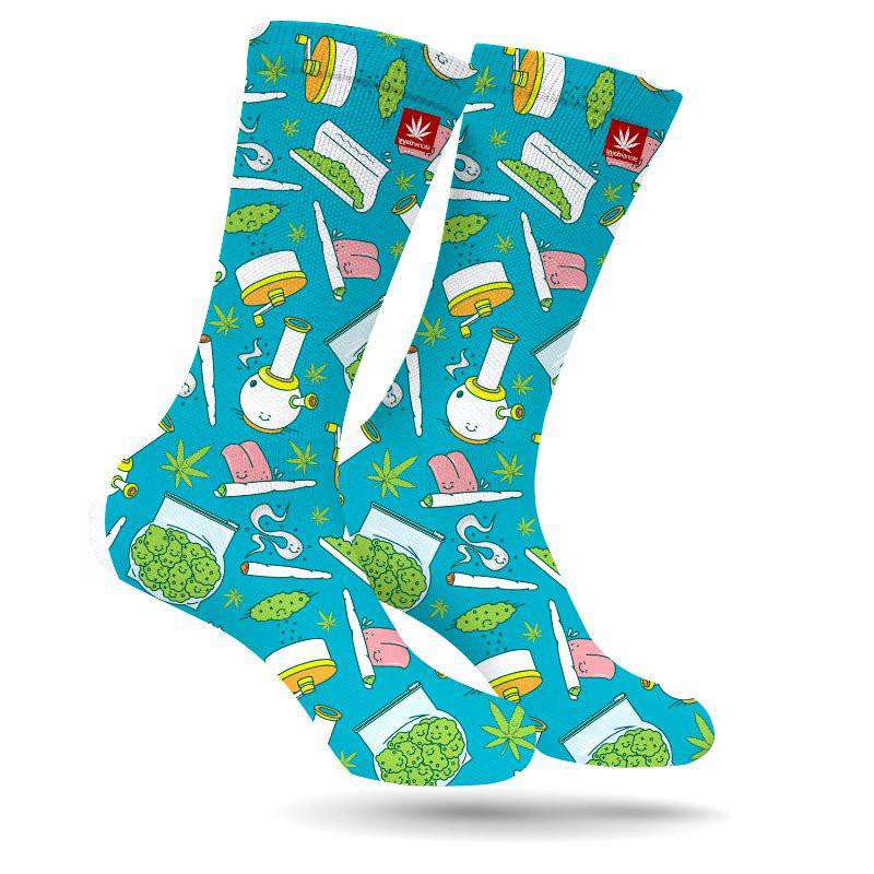 ROLL IT LICK IT LIGHT IT SMOKE IT WEED MARIJUANA STONER SOCKS